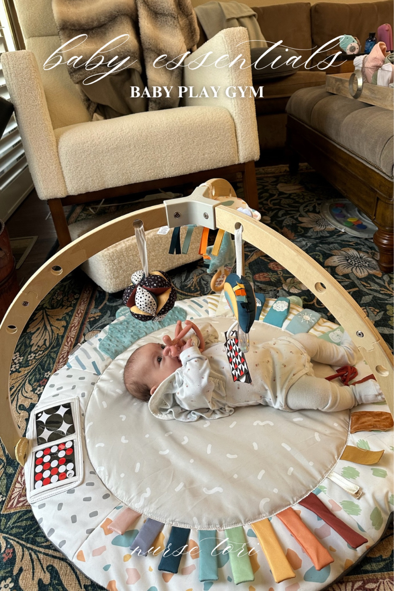 Baby play gym we’ve been loving this month! 5 developmental zones, 6 detachable sensory toys for motor skills 🩵 

#LTKBaby