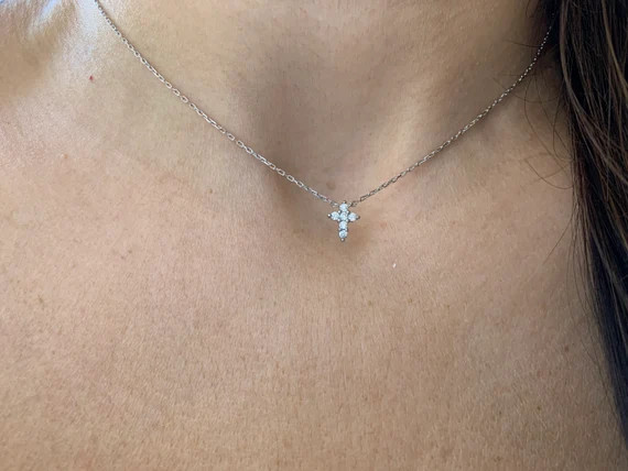 Cross Necklace / Tiny Cross Necklace / Mini Cross Necklace / - Etsy | Etsy (US)