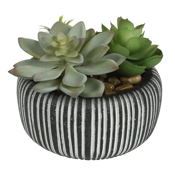 Better Homes & Gardens 4.72" H Artificial Succulent Plant in Stone Pot, Multi-Color | Walmart (US)