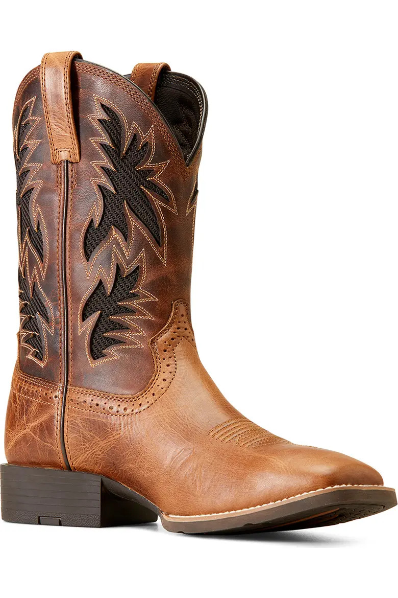 Ariat Sport Cool VentTEK™ Cowboy Boot in Dark Tan/Two Tone Tan at Nordstrom, Size 8.5 | Nordstrom