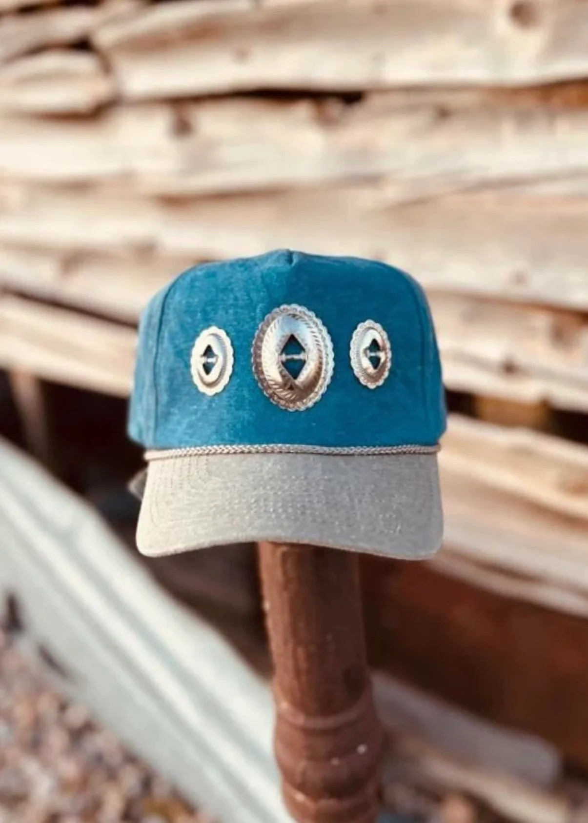 Two Tone Concho Hat | Glitzy Bella