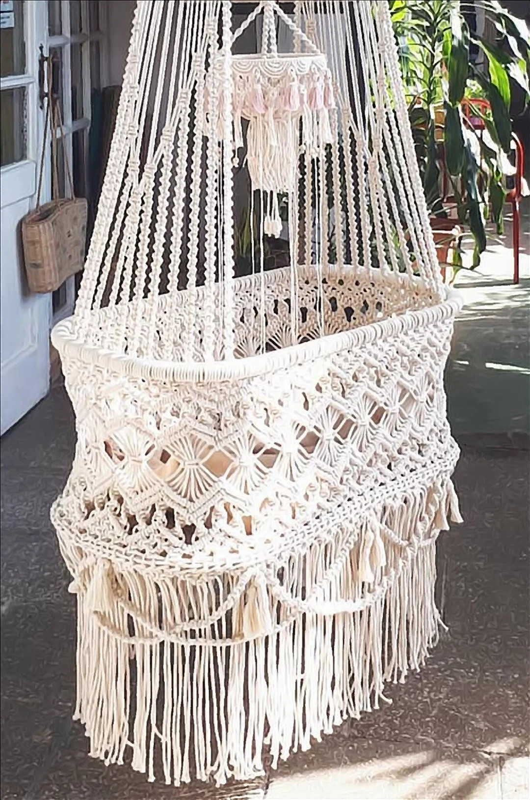 Macrame Hammock Chair, Macrame Round Swing, Hanging Cotton Macrame Hammock Chair, Macrame Swing C... | Etsy (US)