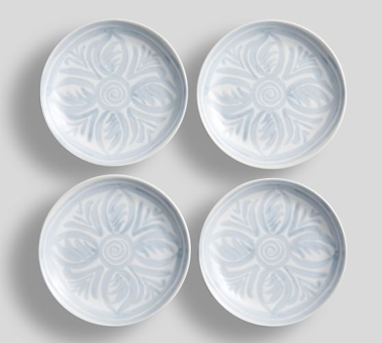Chambray Tile Stoneware Appetizer Plates | Pottery Barn (US)