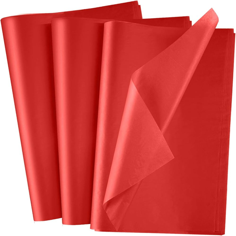 NEBURORA 100 Sheets Red Tissue Paper 20x14 Inches Gift Bag Christmas Wrapping Tissue Paper Decora... | Amazon (US)