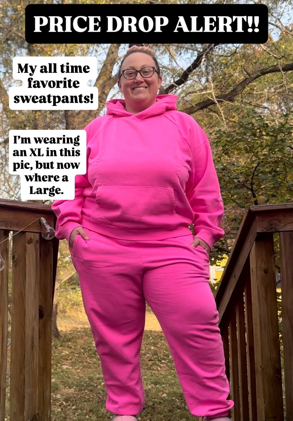 SALE ALERT!! Comfiest ever sweatpant joggers as low as $19 depending on color! I’m wearing XL in this picture, but have since lost a bit of weight and now where a size large. 

#LTKMidsize #LTKTravel #LTKSaleAlert