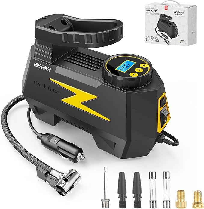 Tire Inflator Portable Air Compressor, DC 12V Tire Air Pump with LED and 150PSI Digital Pressure ... | Amazon (US)
