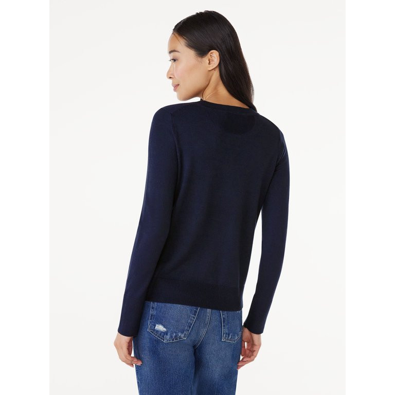 Free Assembly Women’s Crewneck Sweater with Long Sleeves, Midweight, Sizes XS-XXL - Walmart.com | Walmart (US)