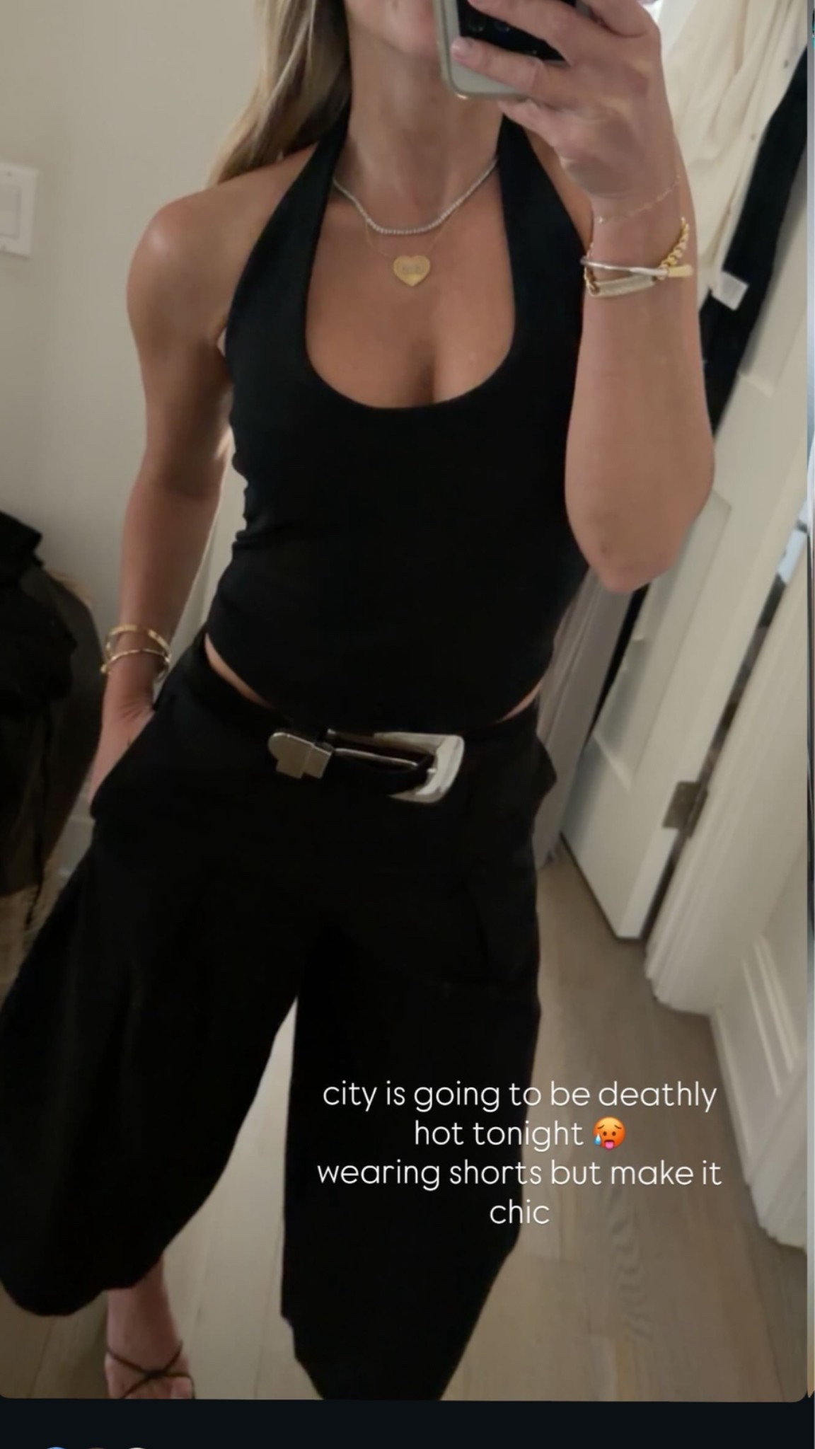 Wearing Xs 

I took off the gold buckle that comes with the pants and wore my own belt