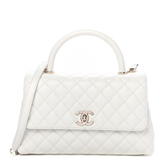 CHANEL

Caviar Quilted Medium Coco Handle Flap White | Fashionphile