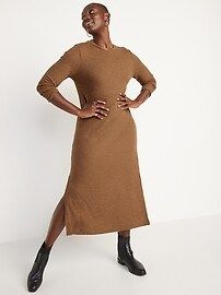 Rib-Knit Long-Sleeve Maxi Shift Dress for Women | Old Navy (US)
