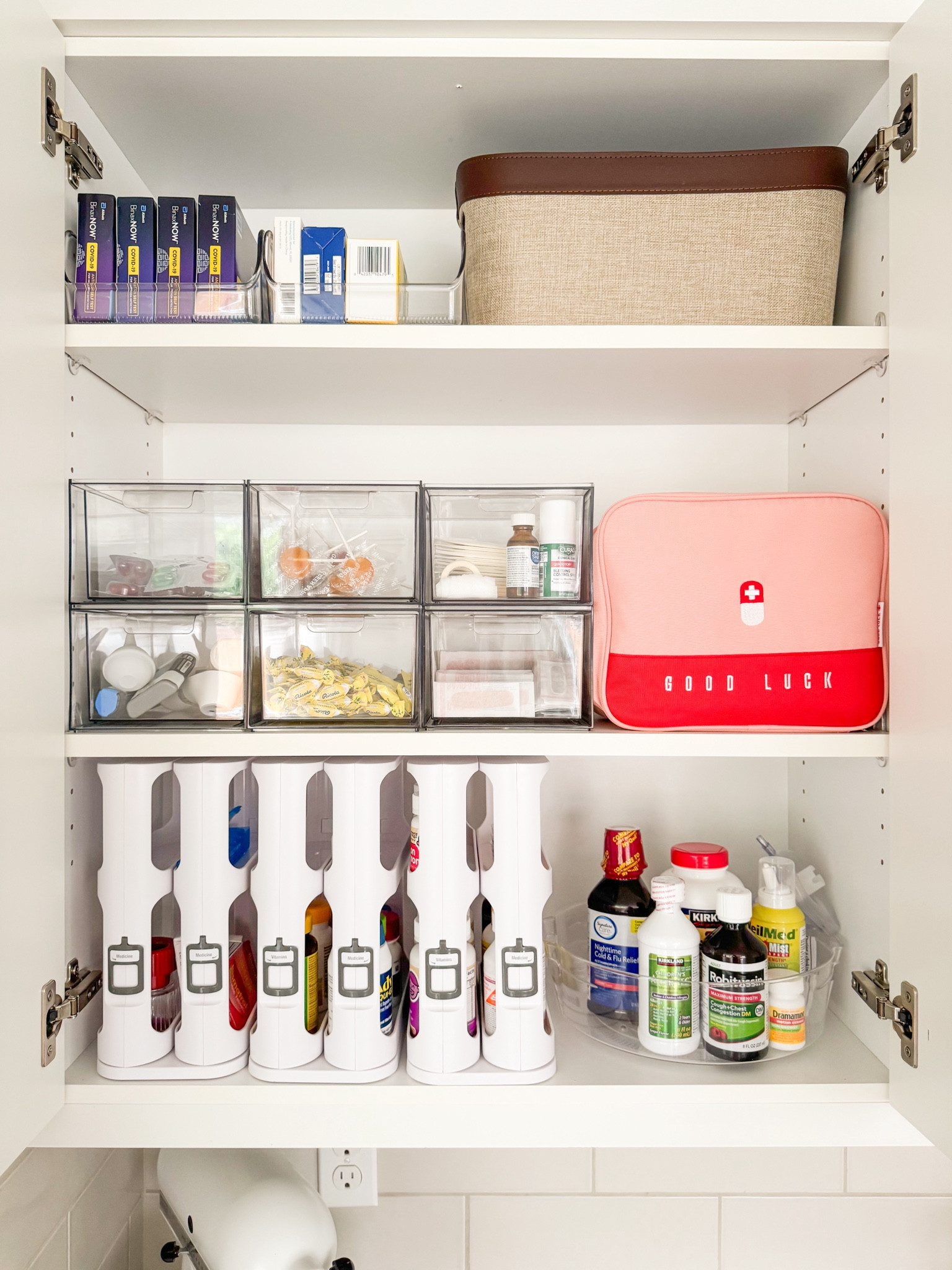 Medicine cabinet organization! 

First Aid Bag Empty, Cabinet Caddy Pull-and-Rotate Spice Rack Organizer, 4 Pack Lazy Susan Organizer, Stackable Clear Bin Plastic Organizer Drawers 

Renzo's Iron Supplements for Kids, DeCHOKER Anti-Choking Device, Beekeeper's Naturals Propolis Honey Cough Syrup and throat spray

#LTKhome #LTKfindsunder50

#LTKSeasonal