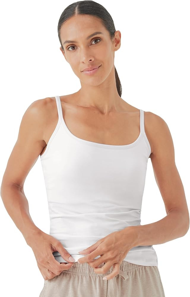 Pact Women's Organic Cotton Camisole Tank Top with Built-in Shelf Bra | Amazon (US)