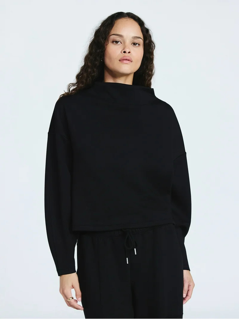 Scoop Women's New Scubaknit Zip Neck Top, Sizes XS-XXL | Walmart (US)