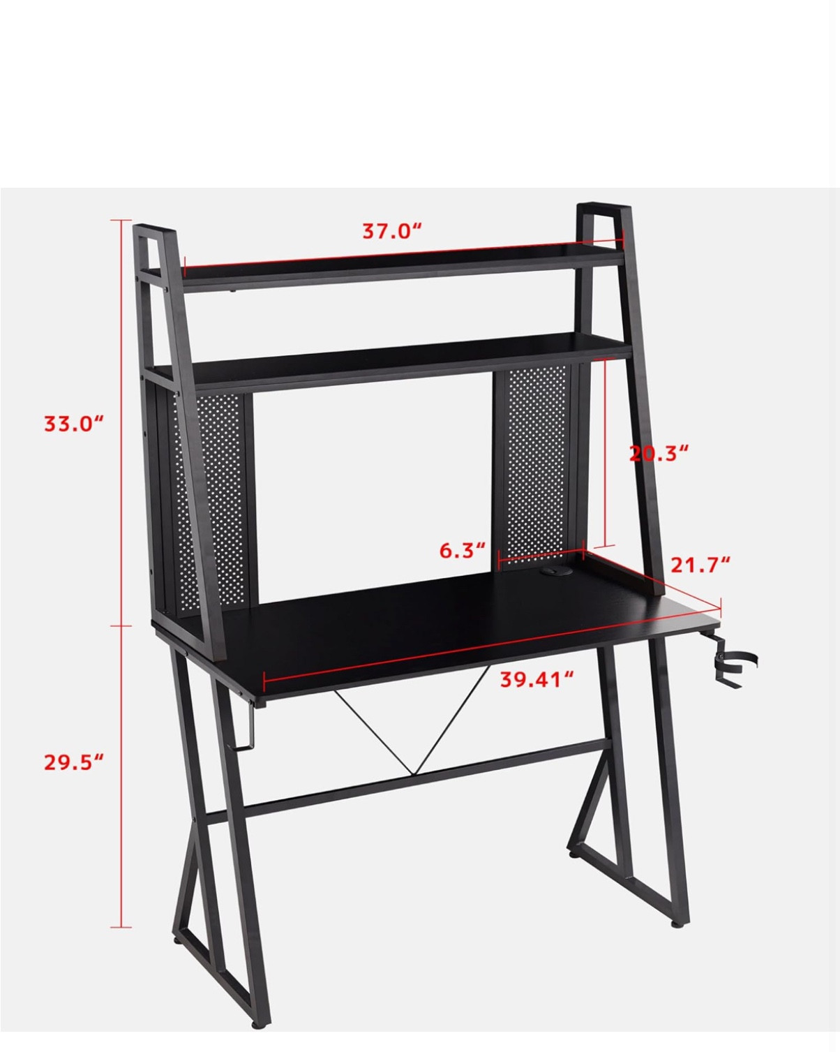 Dowinx Tall Gaming Desk with Shelves, Pegboard and LED Lights, 40 Inch Computer Desk with Storage and Hutch for Game Home Office Black

#LTKHome #LTKSpringSale #LTKFamily