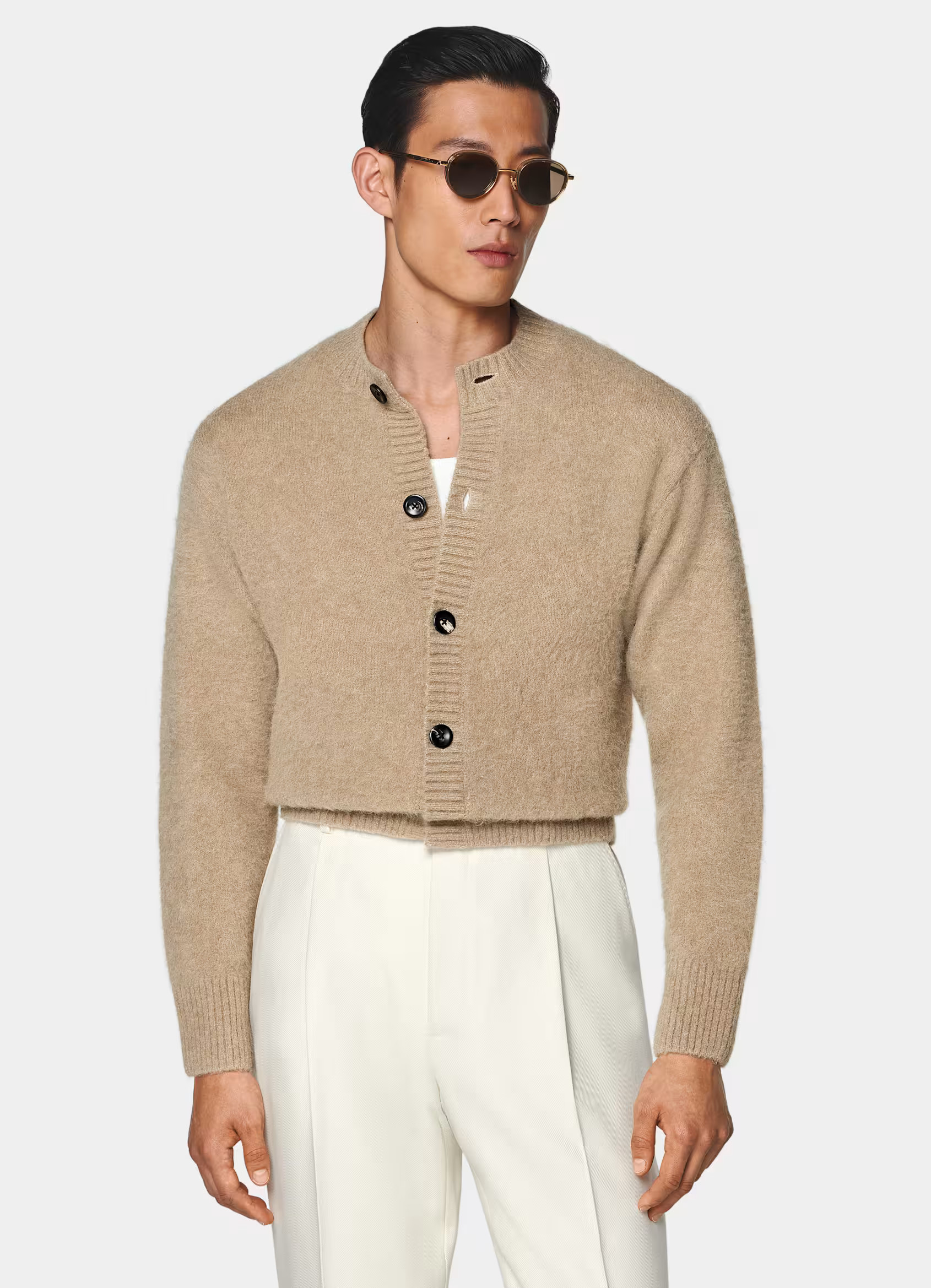 Mid Brown Crewneck Cardigan
                                            
                        ... | Suitsupply (US)