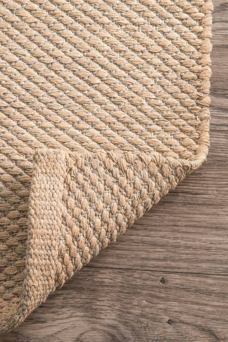 Beige Cotton Solid Area Rug | Rugs USA