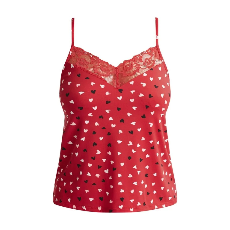 Joyspun Women’s and Women’s Plus Lace Trim Knit Cami and Shorts Pajama Set, Sizes XS to 3X - ... | Walmart (US)