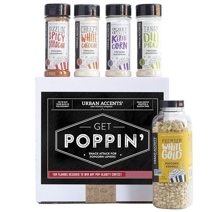 Urban Accents GET POPPIN', Gourmet Popcorn Seasoning Gift Set (Set of 5) - Delicious Non-GMO Popc... | Amazon (US)