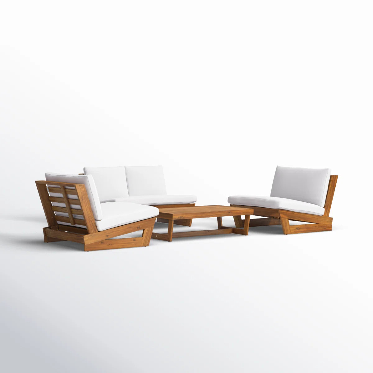 Louise Acacia 4 - Person Patio Conversation Sets with Cushions | Wayfair North America