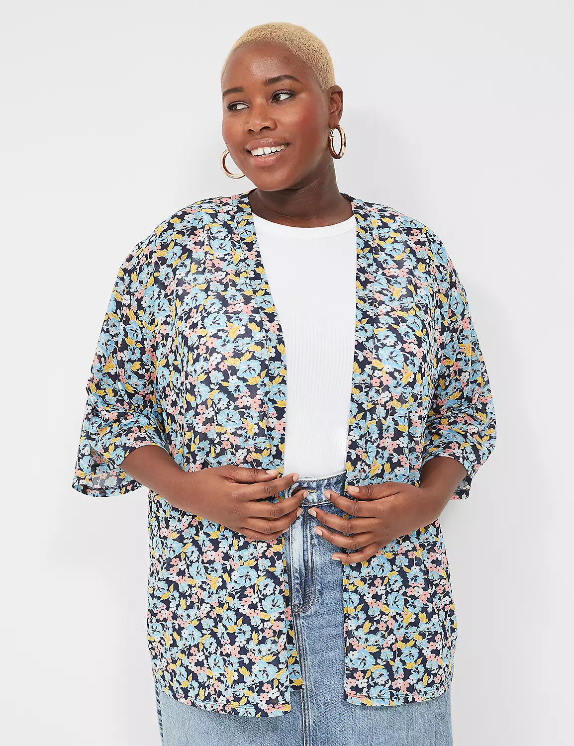 Kimono-Sleeve Open-Front Overpiece | LaneBryant | Lane Bryant (US)