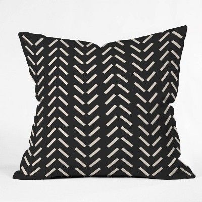 16"x16" Nick Quintero Herringbone Throw Pillow Black/White - Deny Designs | Target