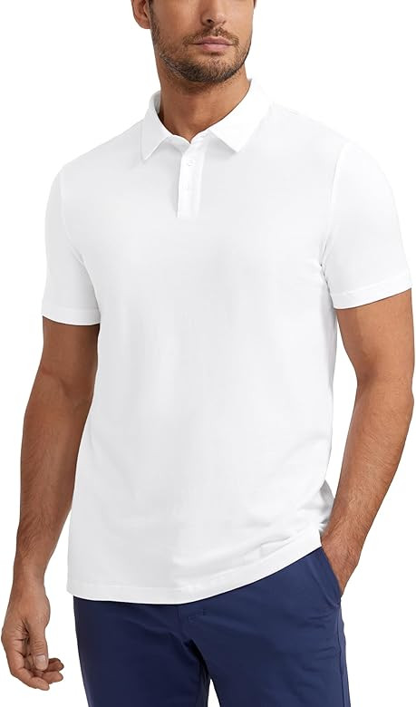 CRZ YOGA Mens Golf Polo Shirts Short Sleeve Moisture Wicking Athletic Shirt Sports Casual Pique T... | Amazon (US)