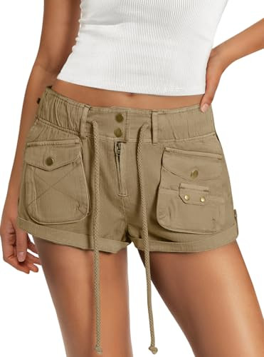 Panadila Womens Cargo Shorts Drawstring Low Rise Mini Shorts Y2k Going Out Bottoms Summer Streetw... | Amazon (US)
