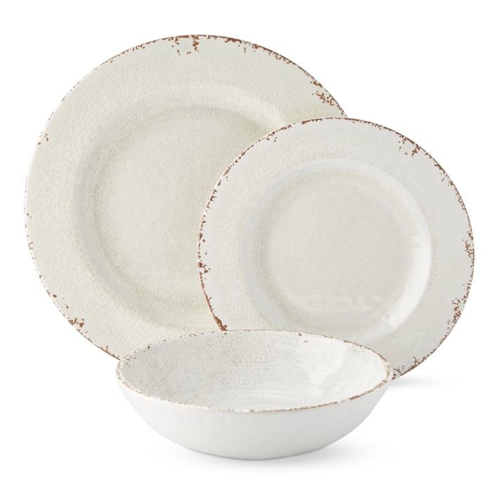 Rustic® Outdoor Melamine 12-Piece Dinnerware Set | Williams-Sonoma