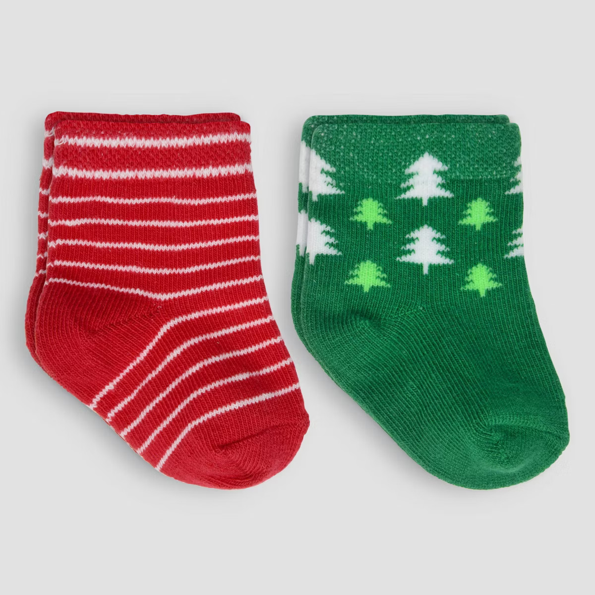 Carter's Just One You® Baby 2pk Christmas Crew Socks - Red | Target