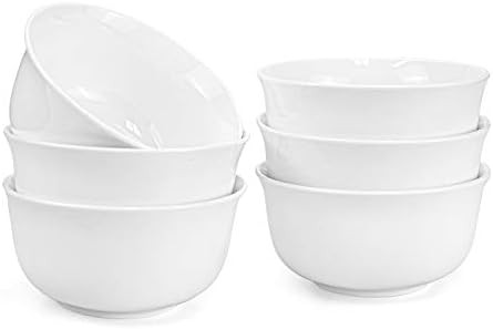 Foraineam 15 Ounce Porcelain Cereal Bowls 5 Inches White Soup Bowl Set for Dinner, Dessert, Salad... | Amazon (CA)