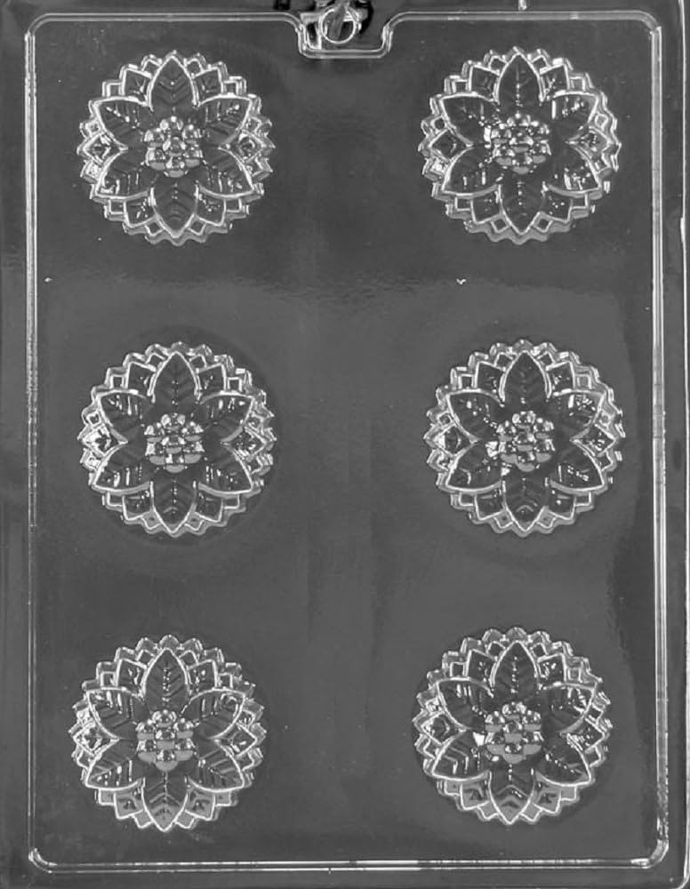 Grandmama's Goodies C467 Christmas Poinsettia Cookie Chocolate Soap Mold with Exclusive Molding I... | Amazon (US)