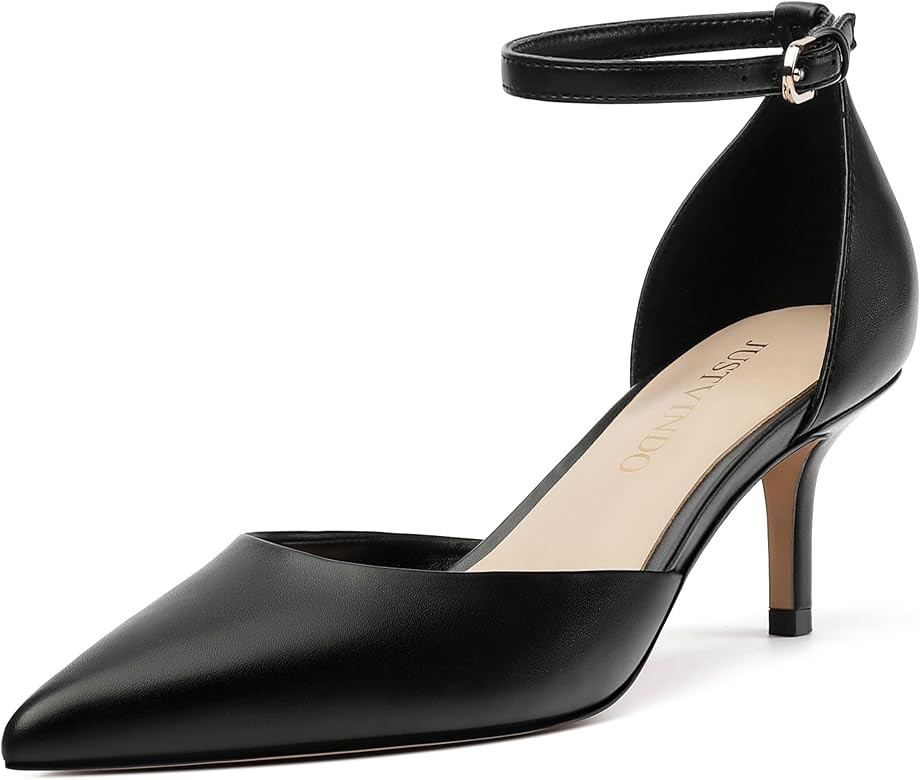 Pointed Closed Toe Heels for Women, Women's Ankle Strap Pumps, Wedding Party Office Business Work... | Amazon (US)