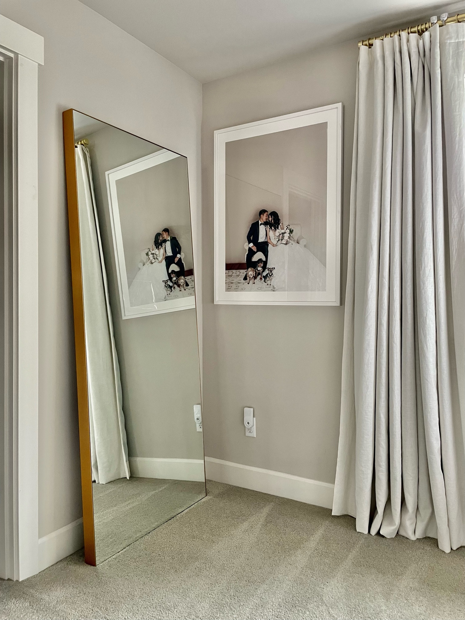 Infinity mirror gold / brass, large photography art print, black out curtains, gold curtain rod 

#LTKSeasonal #LTKFind #LTKhome