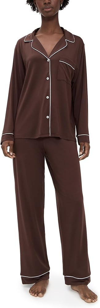 Eberjey Gisele Classic Women's Pajama Set | Long Sleeve Shirt + Long Pants | Amazon (US)