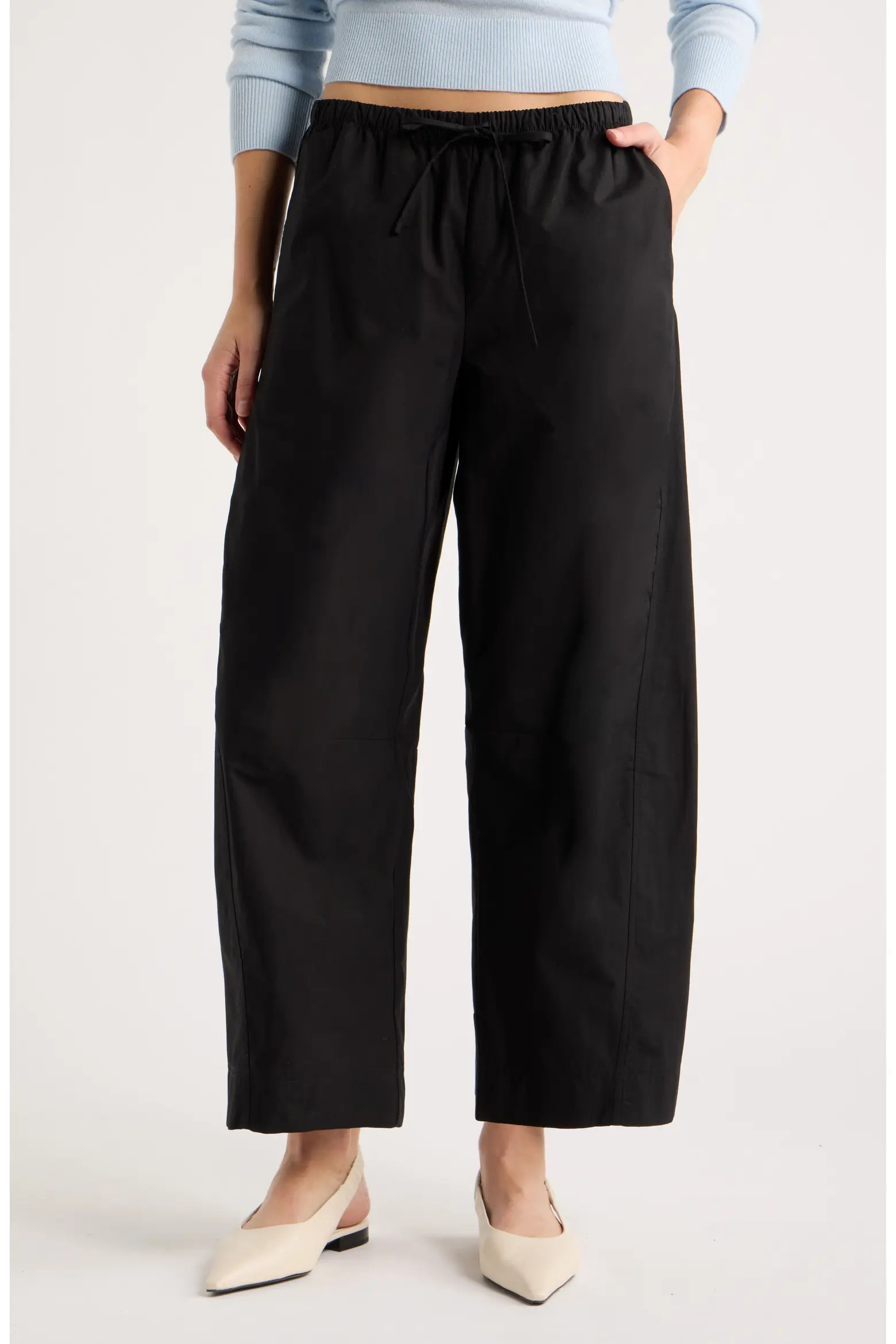 Reformation Elara Organic Cotton Poplin Drawstring Pants (Women) | Nordstrom | Nordstrom