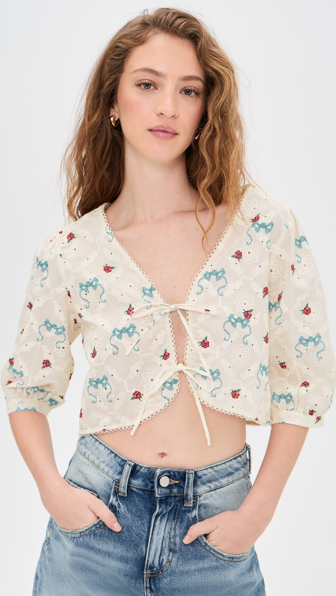 Salem Cherish Eyelet Crop Top | Shopbop