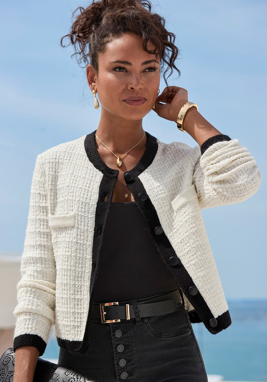 tweed look cardigan | Lascana