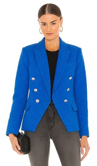 Kenzie Double Breasted Blazer in Azure | Revolve Clothing (Global)