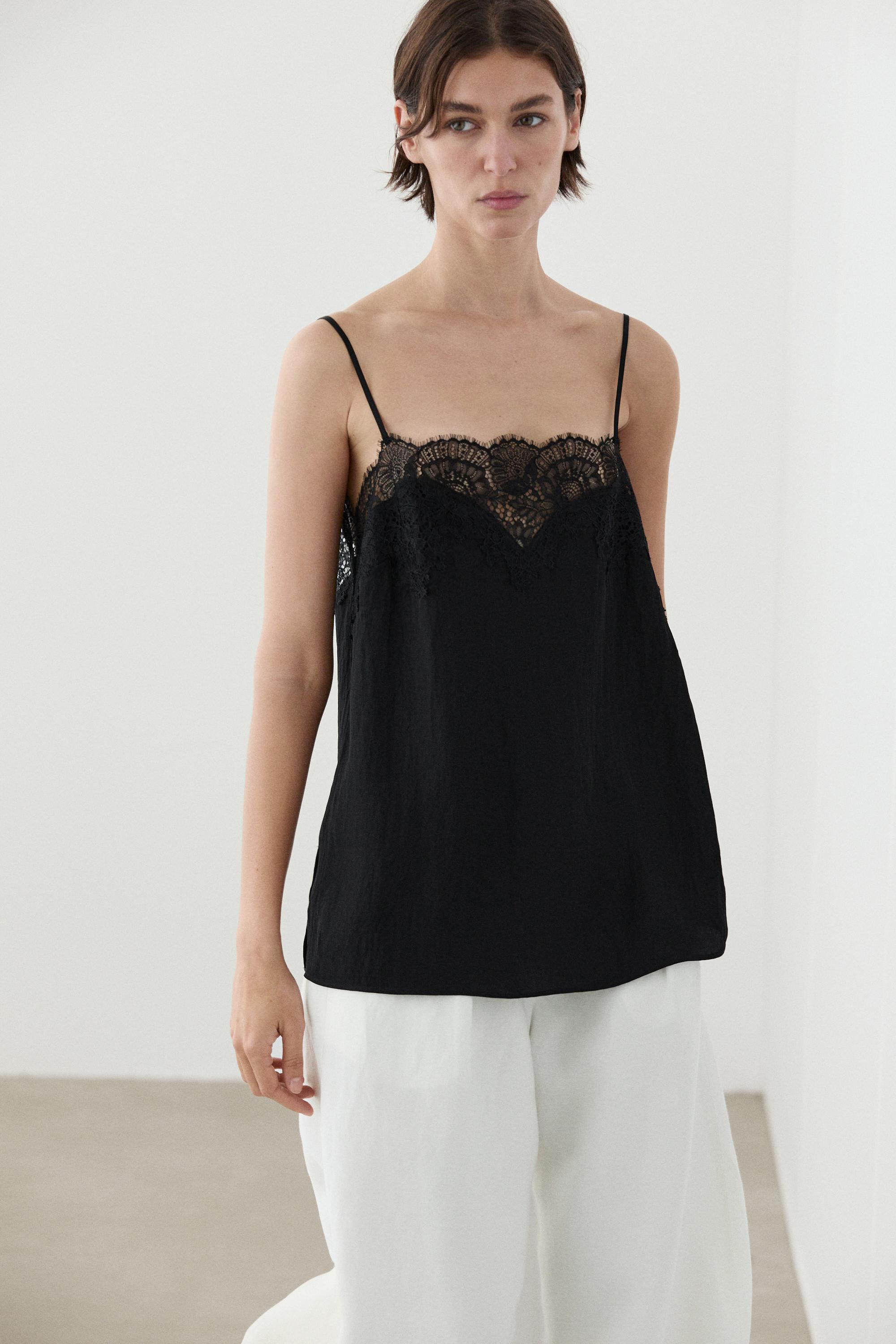 Lace camisole top | Massimo Dutti US