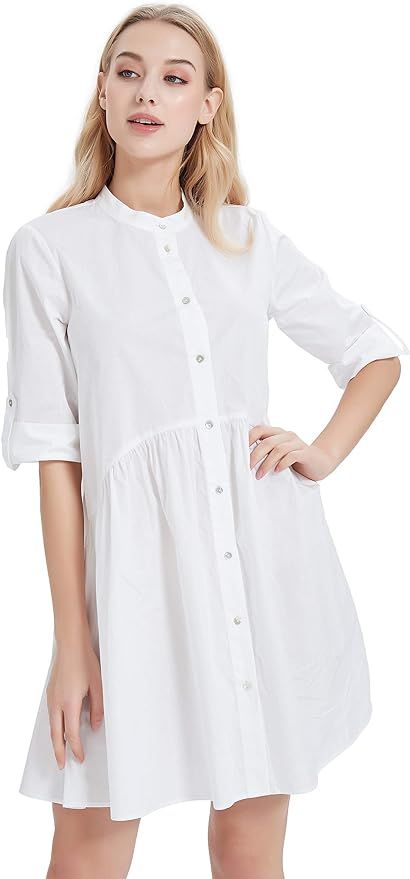 Basic Model Solid Summer Dresses for Women Casual T Shirt Dresses with Pockets | Amazon (US)