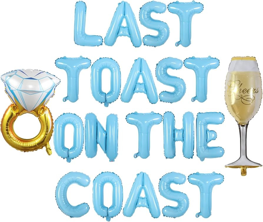 Coastal Bachelorette Party Decorations Last Toast on the Coast Banner Blue Nautical Nautical Brid... | Amazon (US)