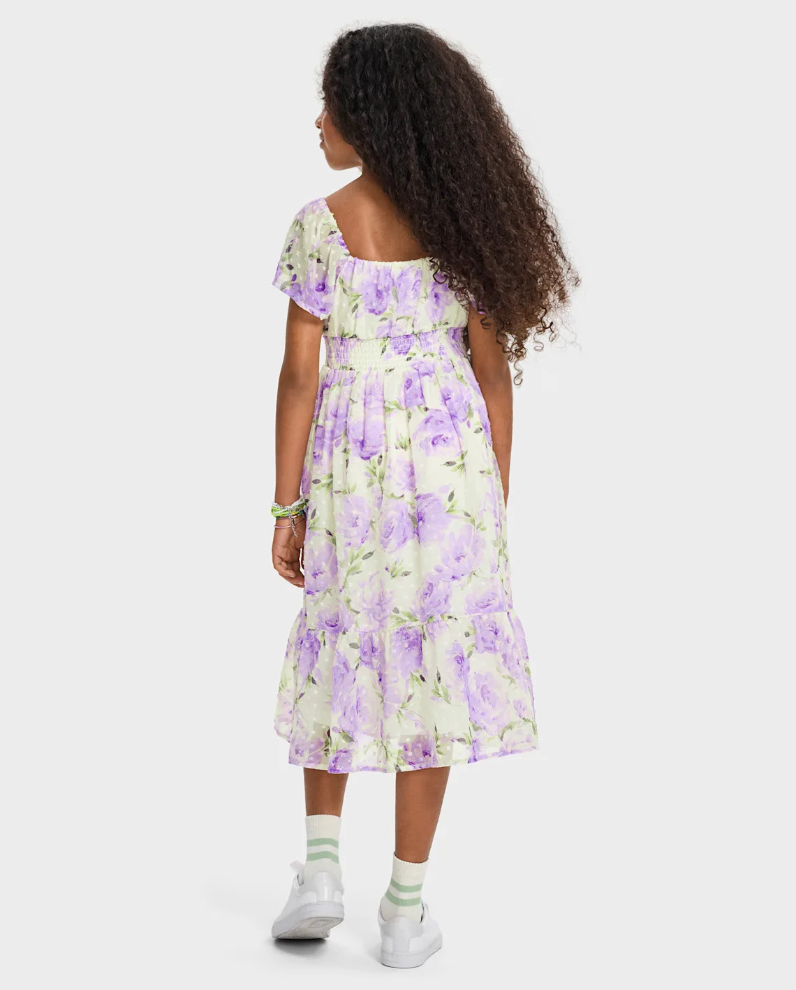 Girls Mommy And Me Floral Chiffon Tiered Dress - white | The Children's Place