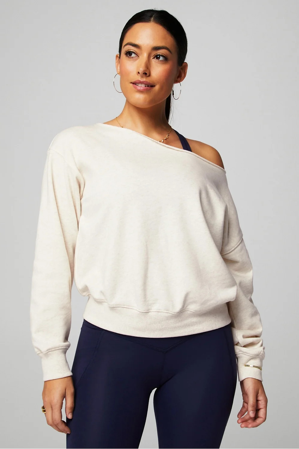 Year Round Terry Off Shoulder Sweatshirt | Fabletics - North America
