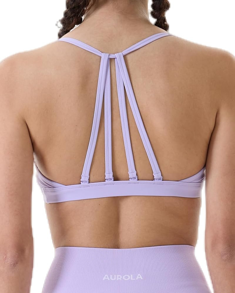 AUROLA Mercury Workout Sports Bras Women Athletic Removable Padded Backless Strapy Minimal Crop T... | Amazon (US)