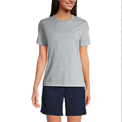 Women's Petite Relaxed Supima Cotton Short Sleeve Crewneck T-Shirt | Lands' End (US)