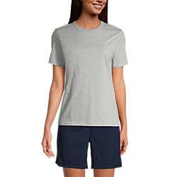 Women's Petite Relaxed Supima Cotton Short Sleeve Crewneck T-Shirt | Lands' End (US)