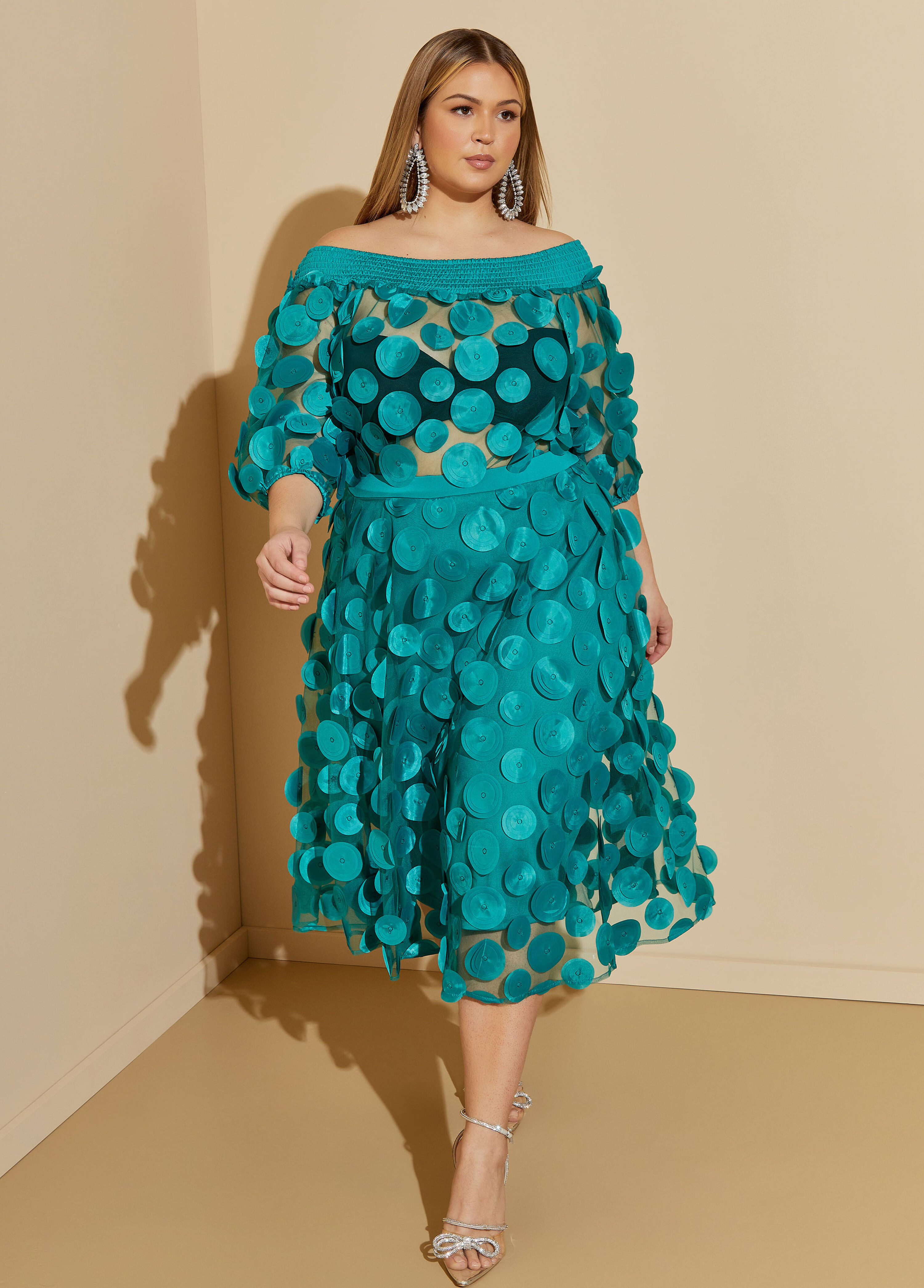 Appliqued Midi Skirt | Ashley Stewart