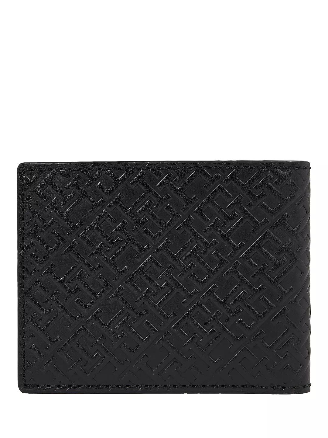 Tommy Hilfiger Mini Monogram Leather Wallet, Black | John Lewis (UK)