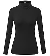 Herou Womens Long Sleeve Turtleneck Slim Fitted Lightweight Casual Active Layer Tops Shirts | Amazon (US)