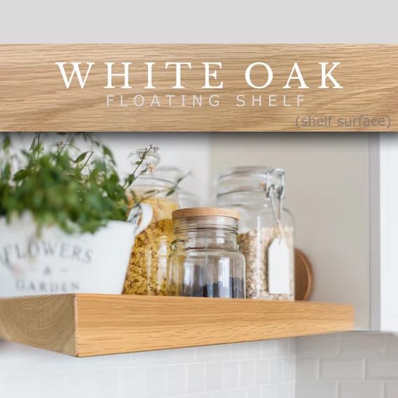 FLOATING OAK SHELVES Aɴʏ Cᴏʟᴏʀ Any Size Included Ez Mount ™ Heavy Duty Bracket Kit | Etsy (US)